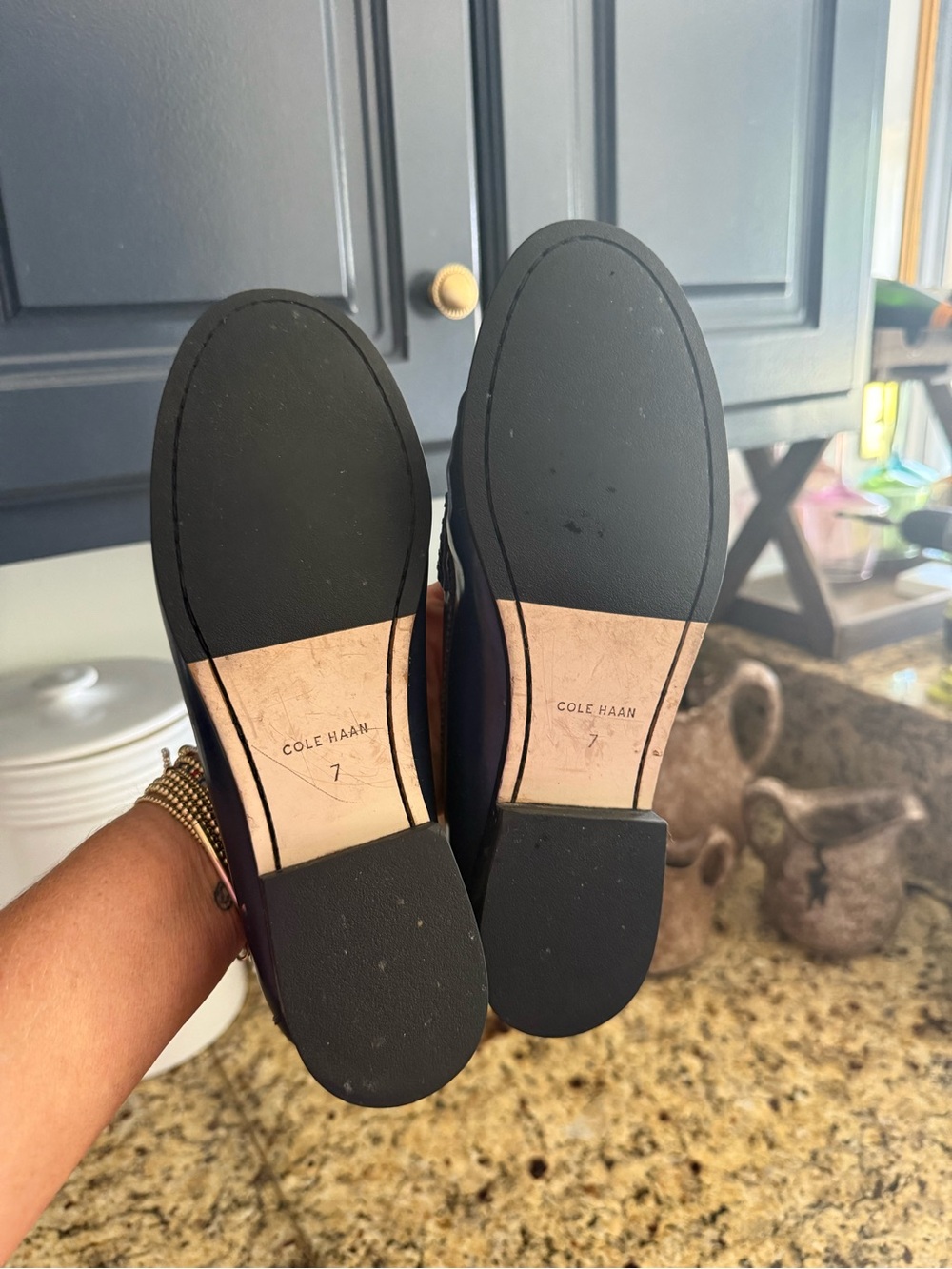 Cole Haan Women’s Size 7 Navy Leather Penny Loafers - Classic Slip-On - Picture 5 of 5